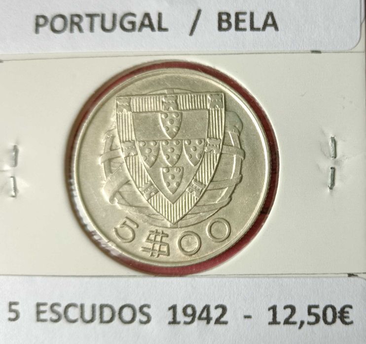 2 Moedas 5 escudos  2ª República Portuguesa " Emissão Anual em Prata "