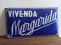 Placa esmaltada Vivenda Margarida