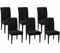 DEKORACJA DO DOMU! 6× Pokrowiec na krzesło czarny DOSTĘPNE 6 KOLORÓW