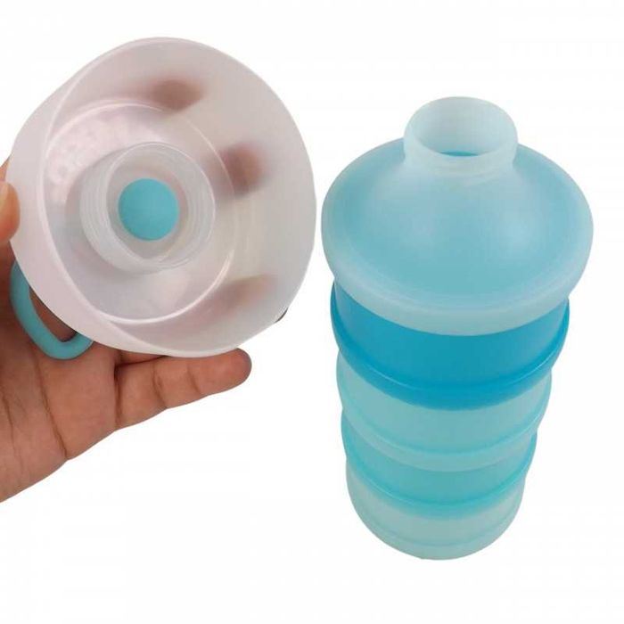 Regulowany pojemnik na mleko w proszku 4 komorowy niebieski #2267N