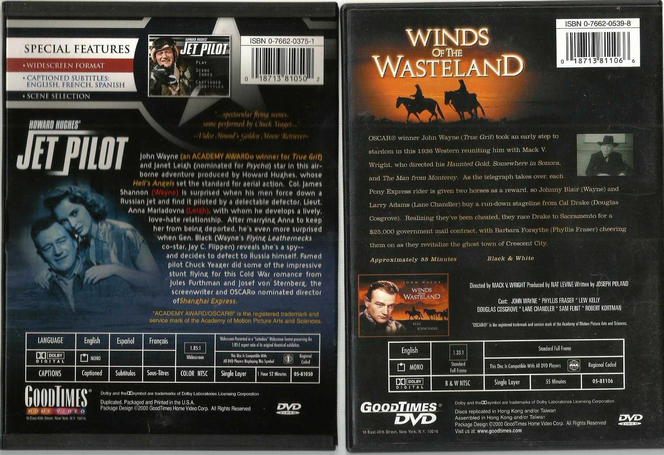 Jonh Wayne – Winds of the Wasteland e Jet Pilot - 2 DVD