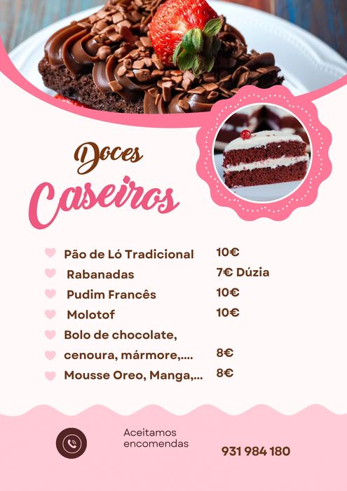 Vendo bolos caseiros e Doces de natal