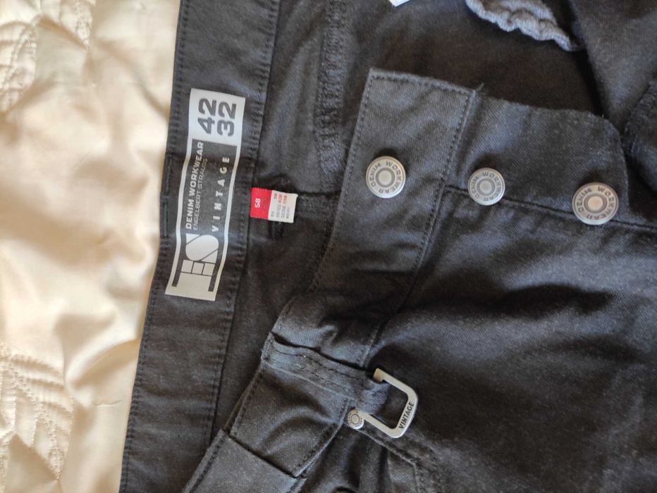 Męskie spodnie robocze Engelbert Strauss Cargo Denim Vintage r. 58
