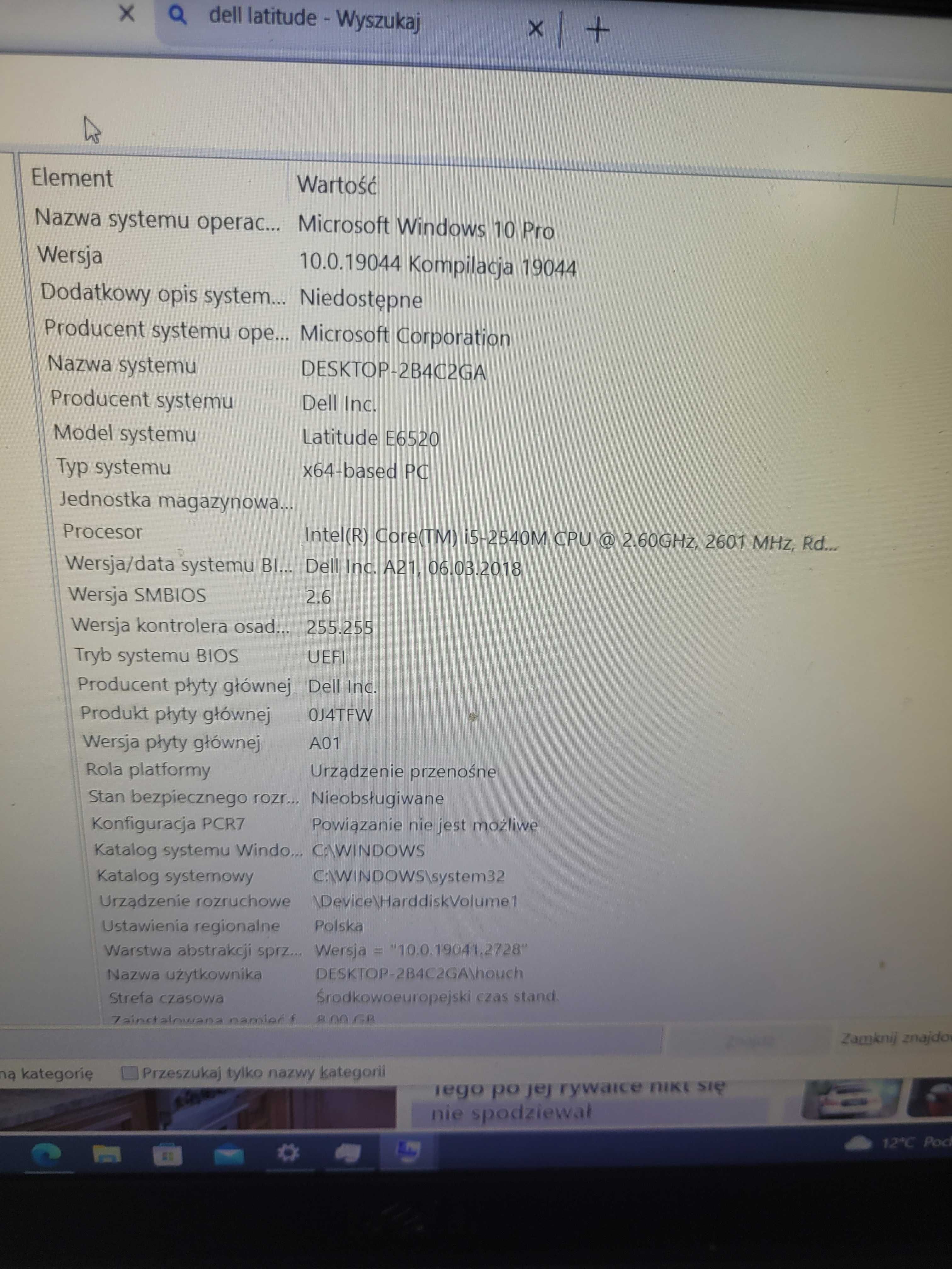 Laptop Latitude e 6520