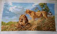 Вишита хрестиком картина "Леви у савані"