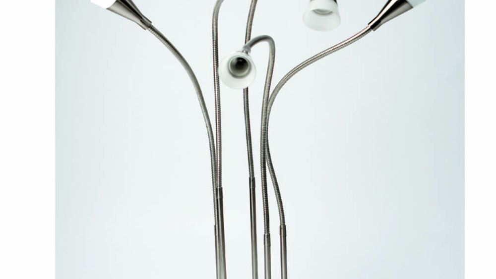 IKEA TIVED Lampa stołowa podłogowa Niklowana LED ramię lampy regulowan