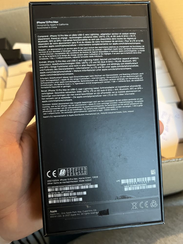 ORYGINALNE Pudełko do iPhone 13 Pro Max Alpine Green / Zielonym
