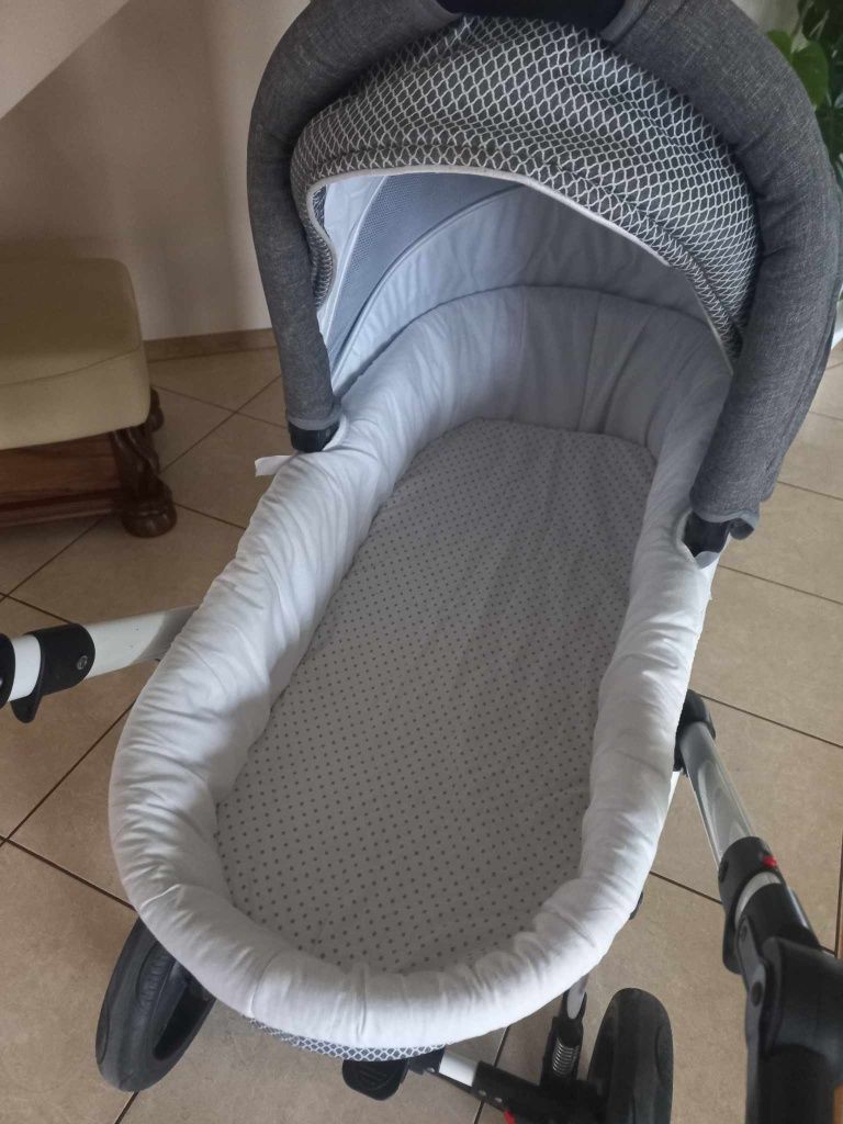 Wózek 2w1 zadbany szary