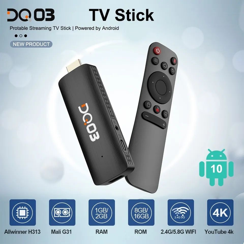 Андроїд Смарт тв приставка DQ03,2gb/16gb android 10  stick