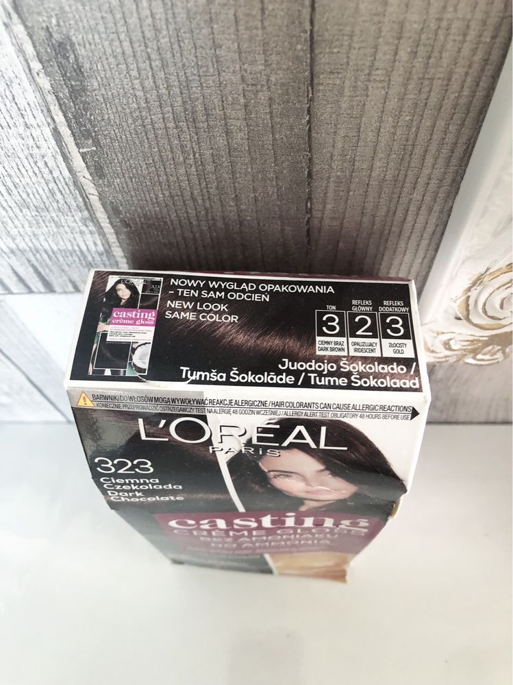 Farba toner loreal creme gloss 323 dark chocolate ciemna czekolada