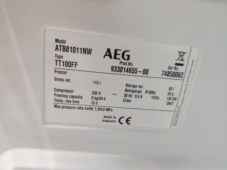 AEG™ Kомпактна морозильна камера. No Frost! 113 літрів!