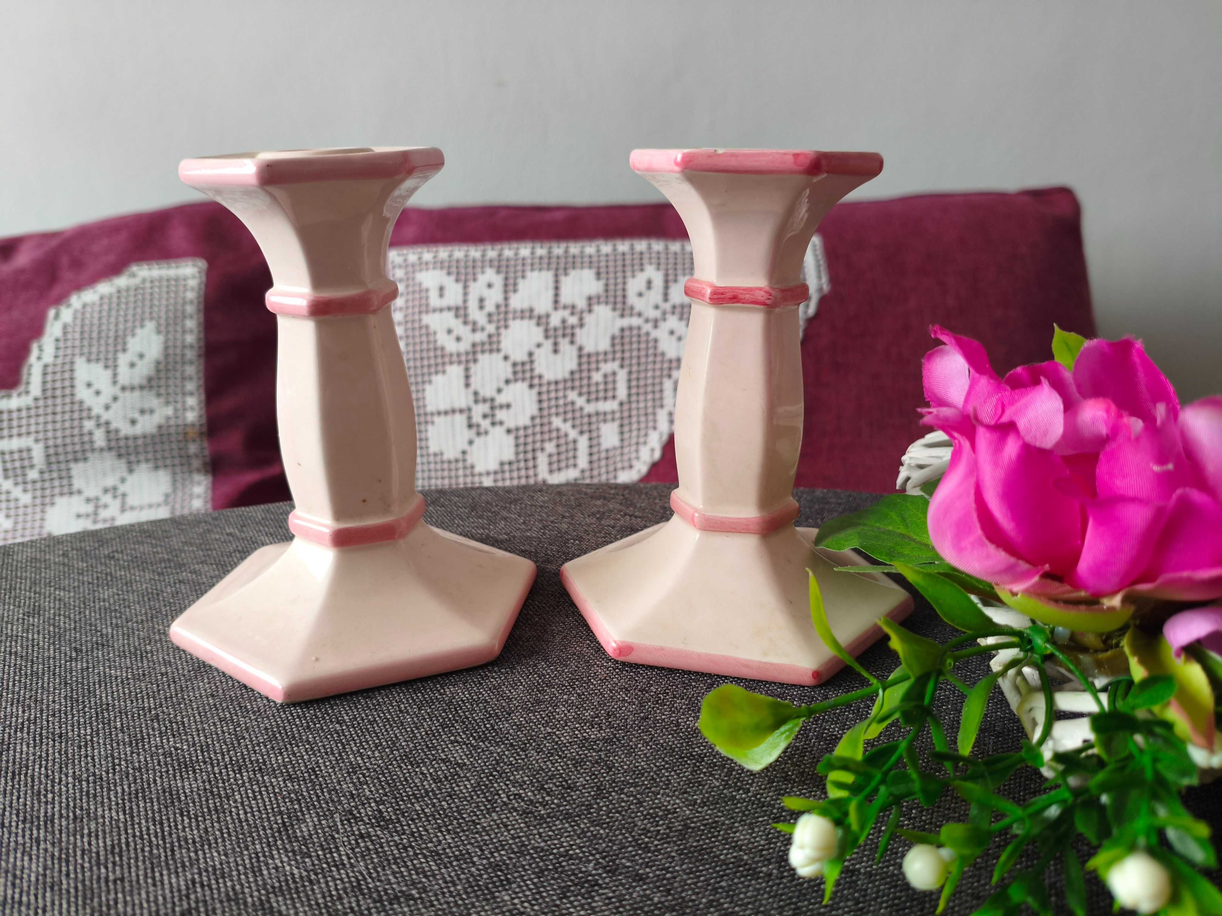 Świeczniki porcelana romantyczna para