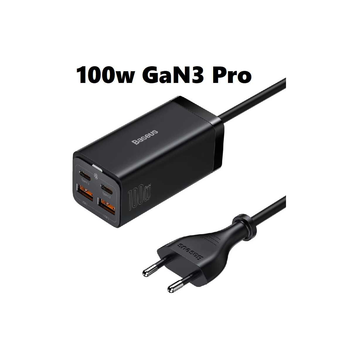 Зарядка Baseus GaN3 Pro Charger 100w + type c кабель 100w