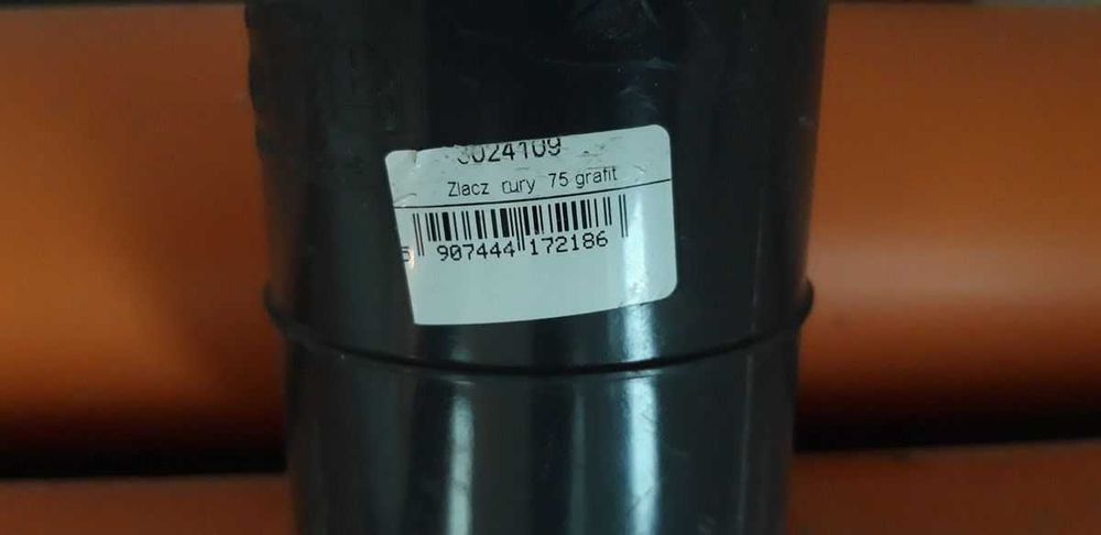 Grafitowe rury spustowe bez kielichowe oraz dwie złączki (rozmiar 75)