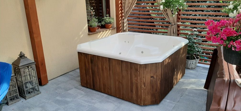 Jacuzzi balia z piecem bania gorąca beczka HOT TUB SPA sauna EUROLINE