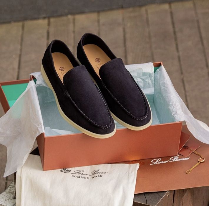 р36-45 Лофери Loro Piana Loafers Grey Blue Brown Beige