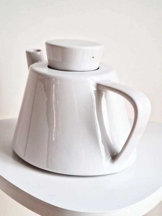 Vintage ceramiczny dzbanek na herbatę z podgrzewaczem IKEA