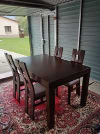 Stół + 6 krzeseł rozkładany 200 cm wenge
