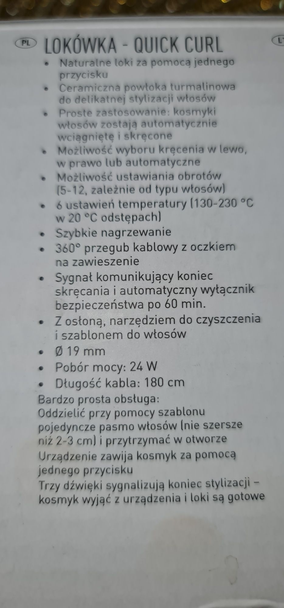 Lokówka Quick Curl szybkie kresenie włosową sama.skreca