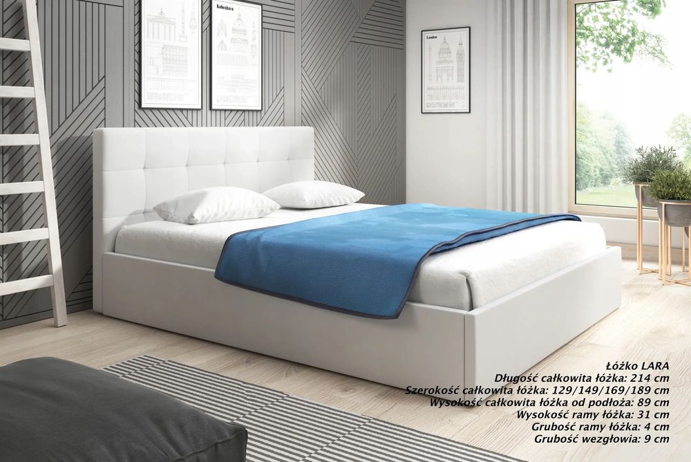 Łóżko Tapicerowane z Pojemnikiem Podnoszone Dostawa 90/120/140/160/180