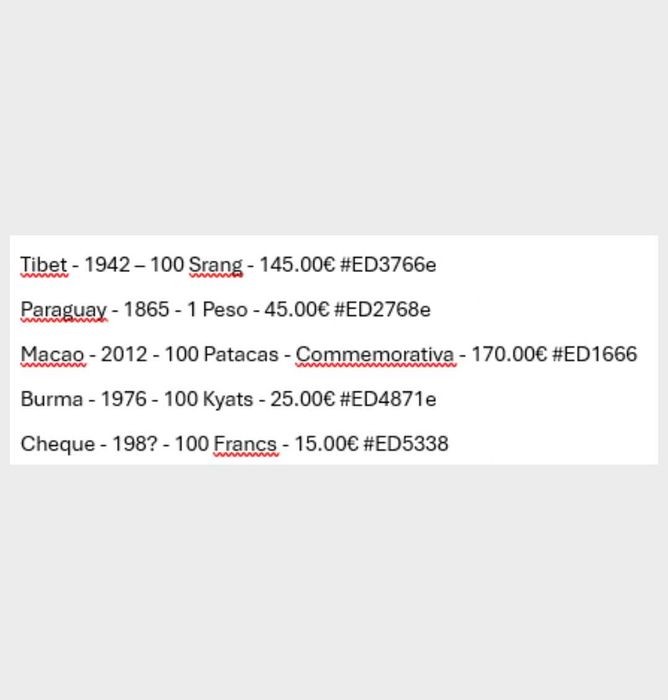 Notas Estrangeiras #1
