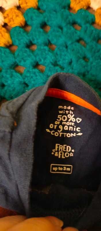 Urocza granatowa bluzka z pieskiem r. 68 Fred & Flo