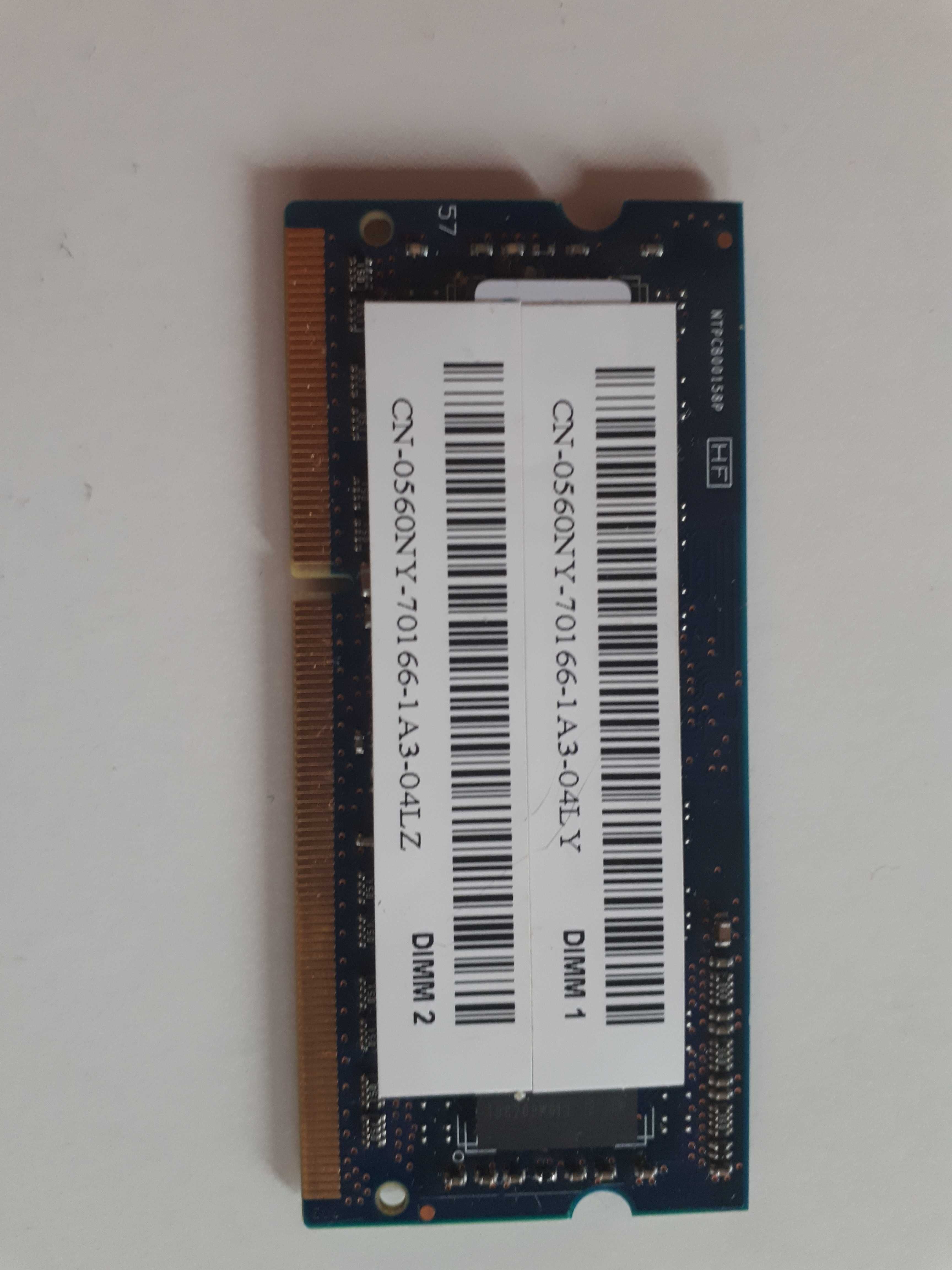 Pamięć RAM NANYA 2GB DDR3 1333MHz PC3-10600s SODIMM Laptop Dell Vostro