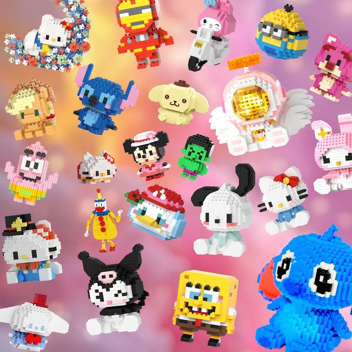 Конструктор дитячий Bricks, Hello Kitty, Стіч, марвел, Аніме, Куромі