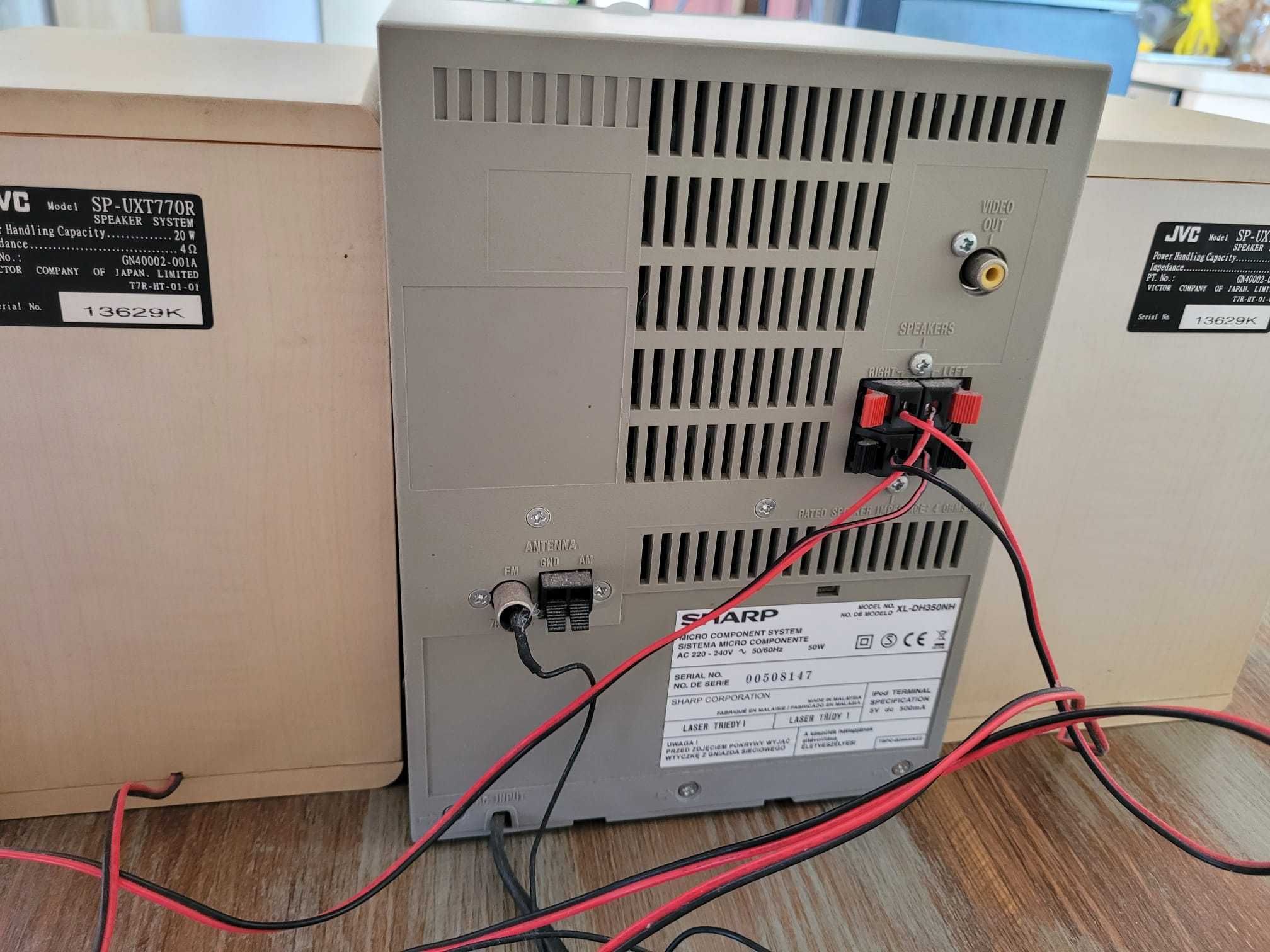 Wieża SHARP i kolumny JVC 20W