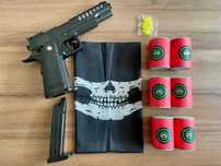 Pack Pistola Airsoft + Lenço protetor + Bbs + 8 Alvos - NOVO