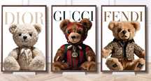 Plakaty Fashion Bear   zestaw 3 sztuki 50x70