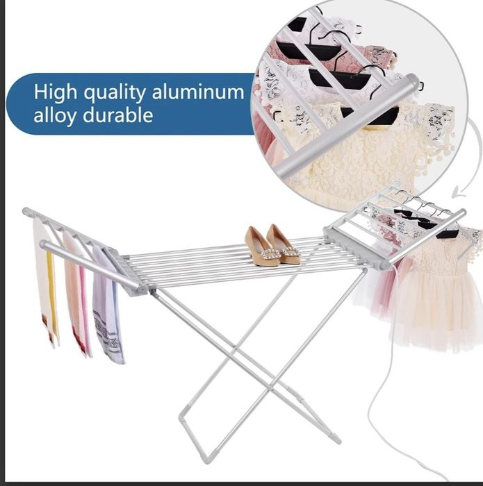 Електрична складна сушарка для білизни Rainberg з підігрівом і кришкою