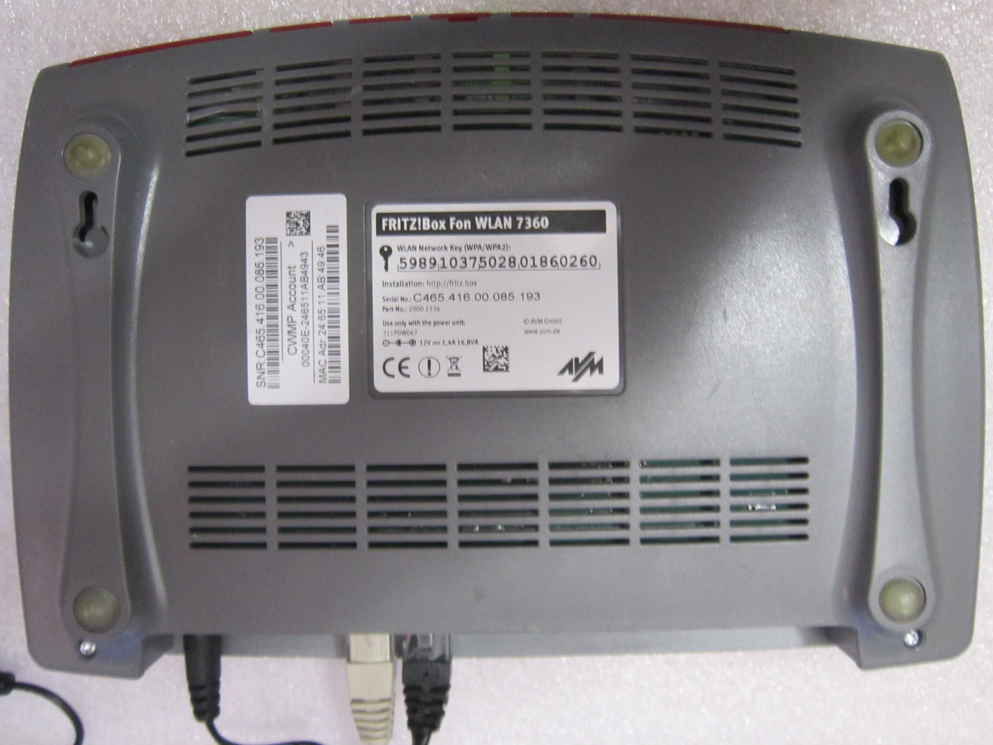 Router Fritz!Box 7360 Internat 802.11n Wi-Fi 4 AccessP Bridge Repeater