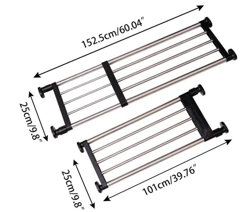 Regulowana półka napinająca do szafy 101-152.5cm kolor czarny