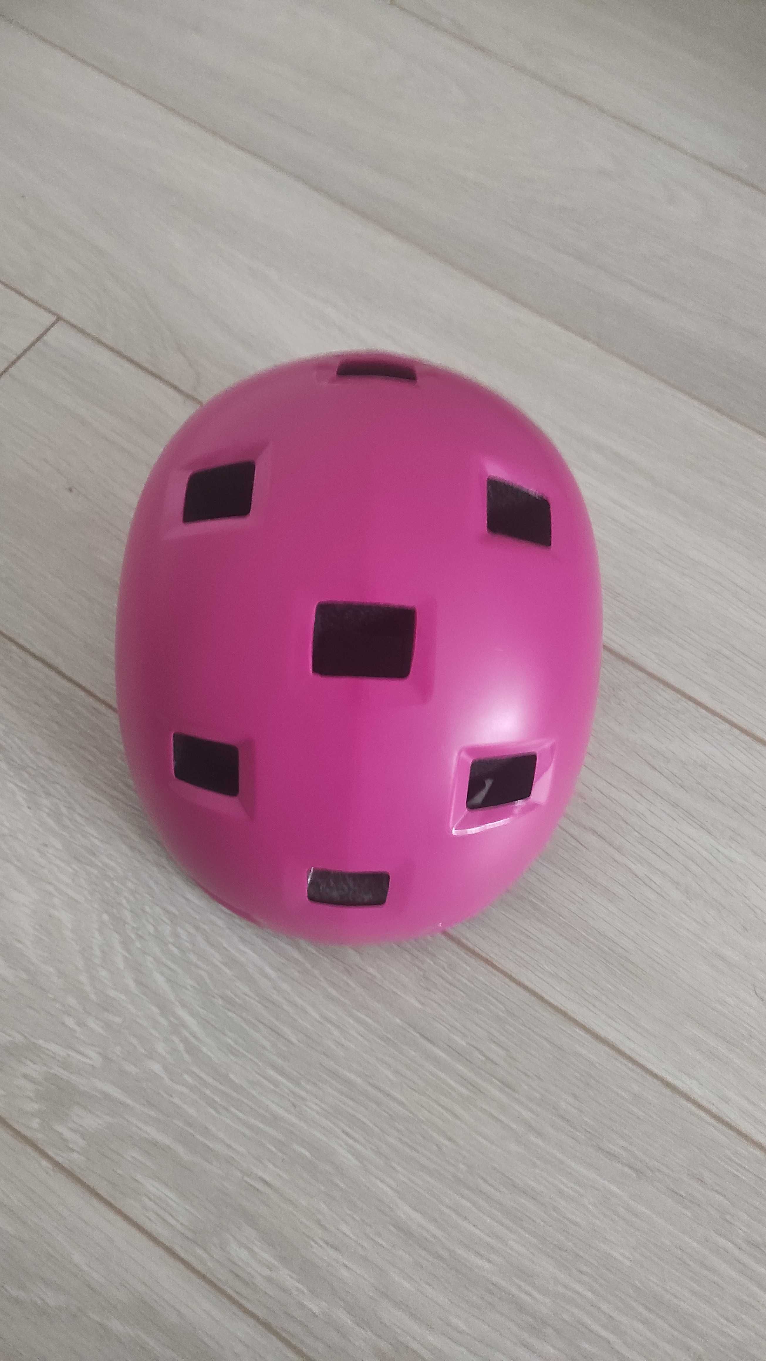 Kask dla dziewczynki różowy Oxelo Decathlon, 52-54 cm.