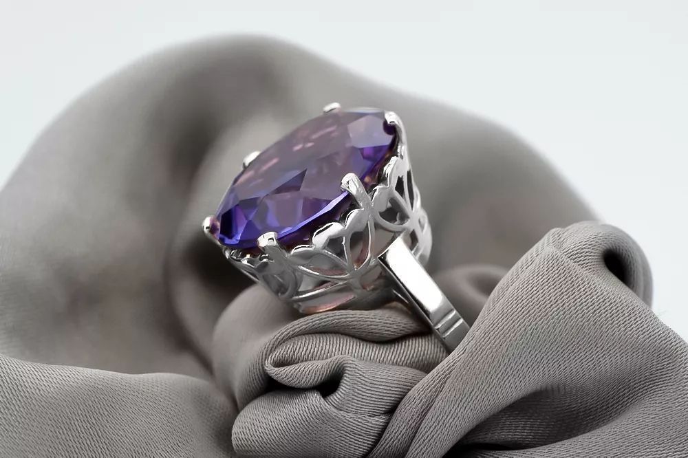 Srebrny pierścionek Rosyjski 925 Aleksandrytem vrc130s Vintage Wrocław