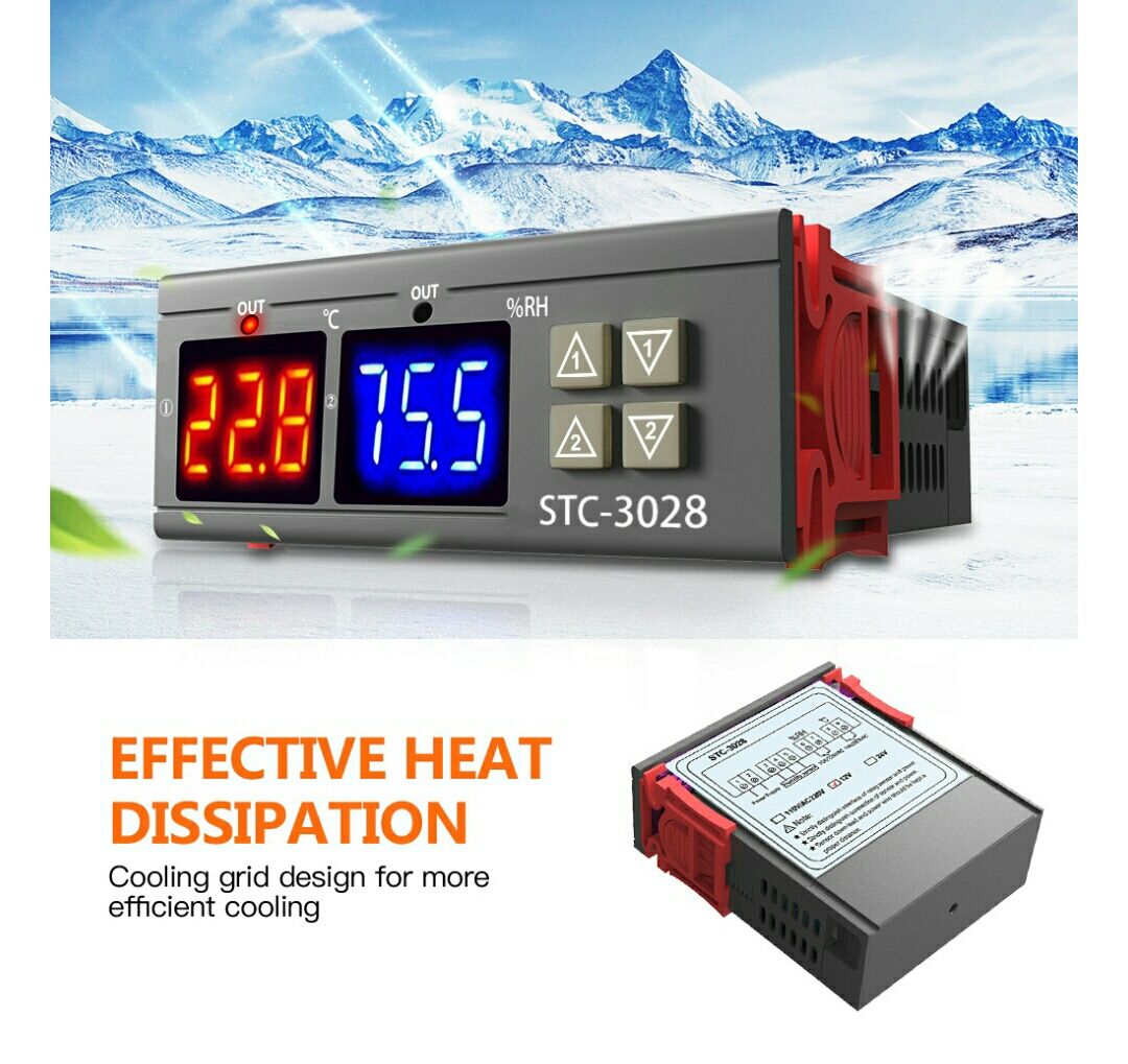 регулятор STC-3028 температуры, влажности термометр гигрометр 220В
