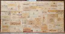 Painel madeira de caixas vinho