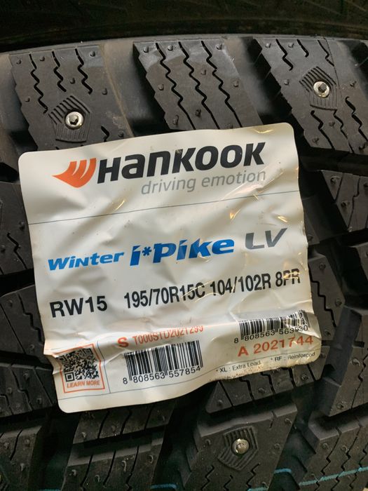 (2шт) нові 195/70R15C Hankook Winter i*pike LV RW15 104R зимові шини