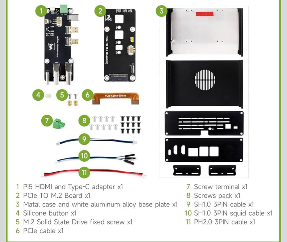 Obudowa Waveshare do raspberry pi 5 NVME HDMI