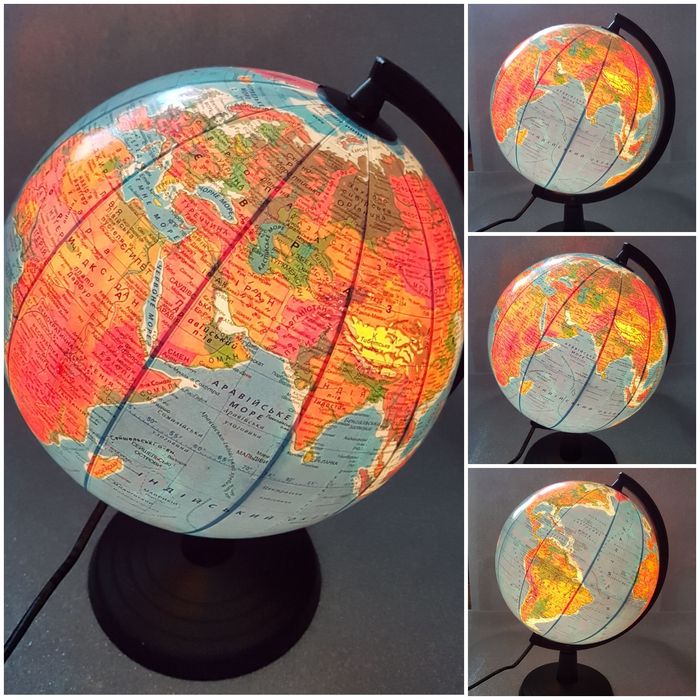 Глобус 2в1 з підсвіткою 220мм Політичний Фізичний Ночник Подарок Новий