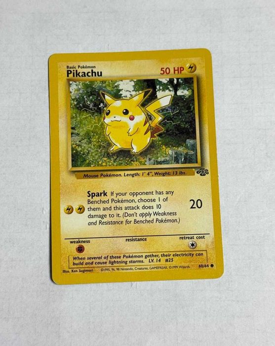 Pikachu 60/64 Jungle Carta Original Pokémon TCG - ENG