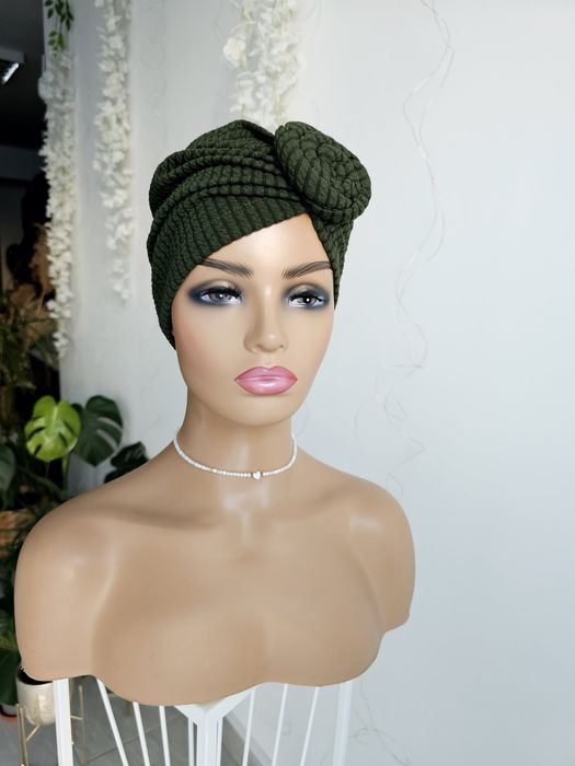 Turban czepek Iga zielony nakrycie głowy podczas leczenia czapka