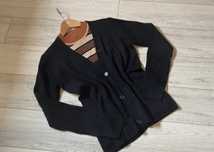 Czarny kardigan sweter 44/XL  wiskoza nylon prazek