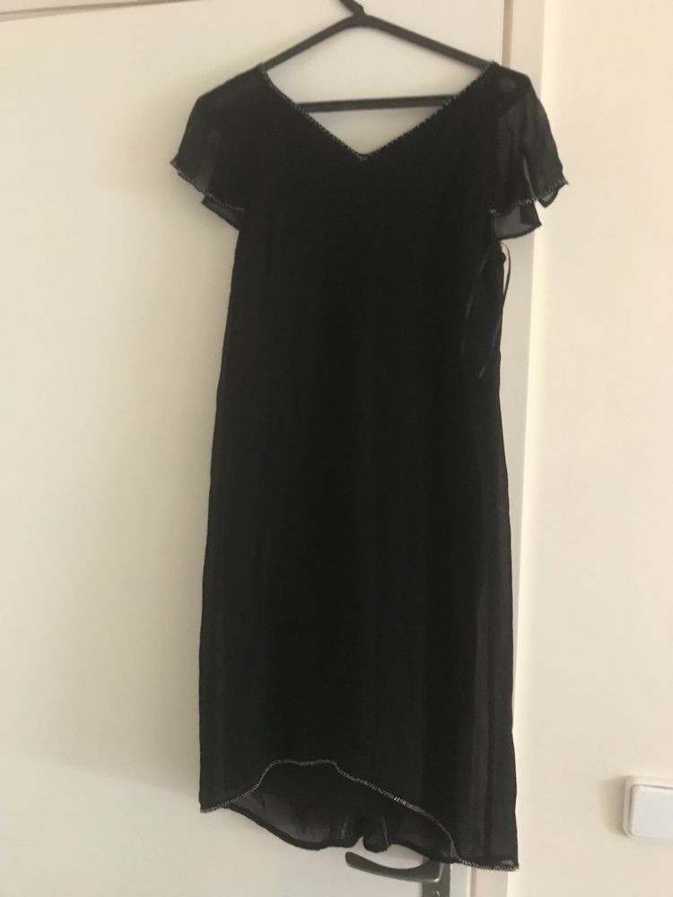 Vestido preto midi novo Massimo Dutti