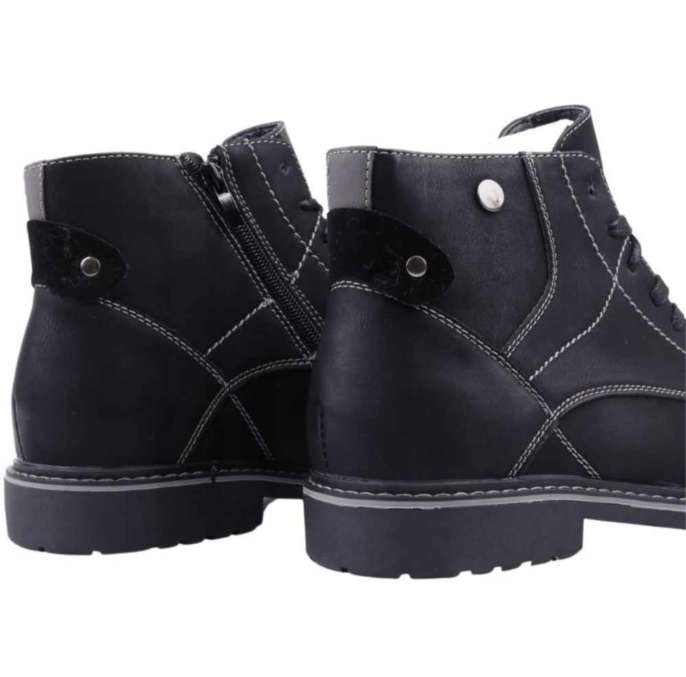 Buty męskie zimowe trzewiki czarne r.41