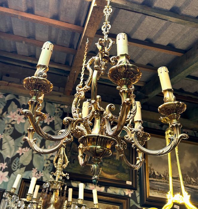 Żyrandol bogato zdobiony mosiądz #8098 Stylowy Węgrów
