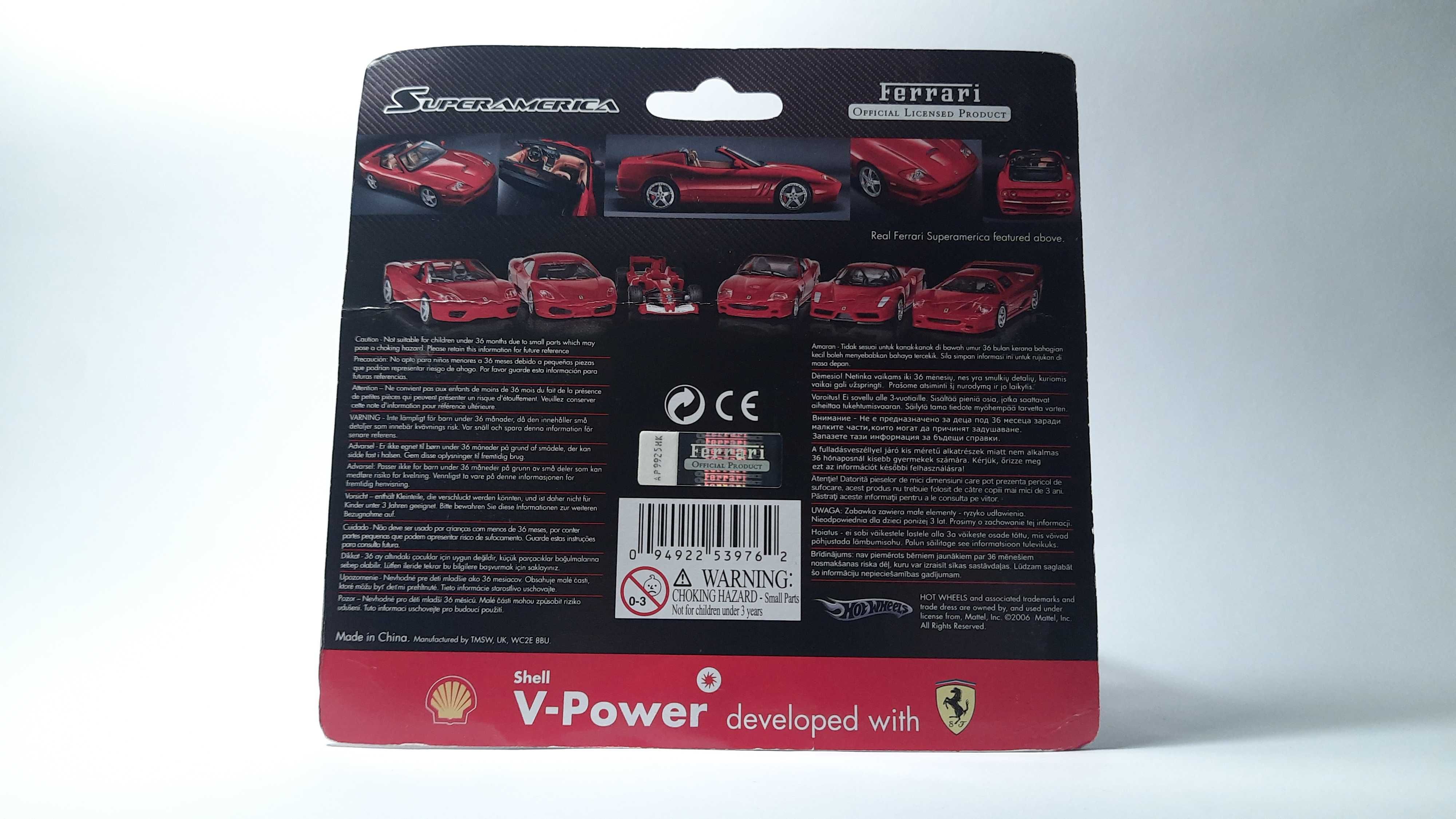 Hot Wheels Shell V-Power Ferrari Superamerica 1:38