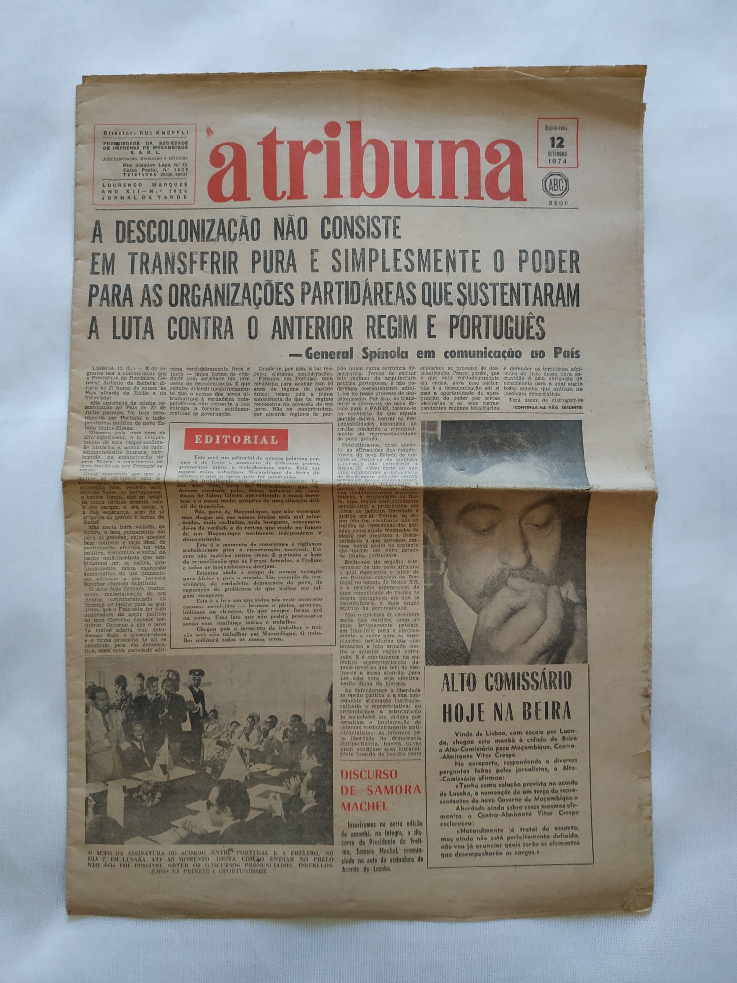 Cinco Jornais de Moçambique de Pós 25 de Abril de 1974