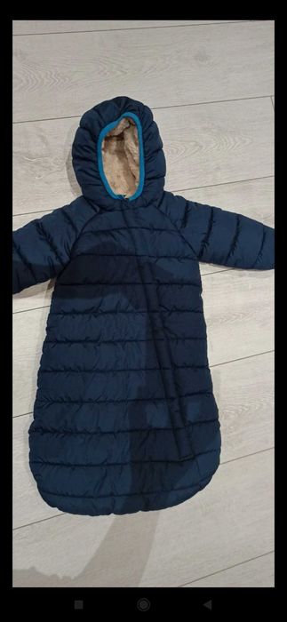 Kombinezon zimowy niemowlęcy śpiworek na sanki do wózka bardzo ciepły